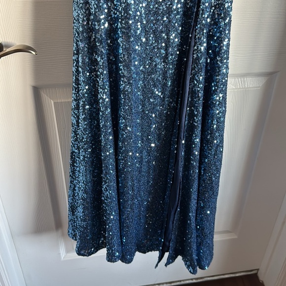 Yvonne Off Shoulder Sequin Gown | Blue - Baltic Born Never Worn size Medium - Picture 9 of 11